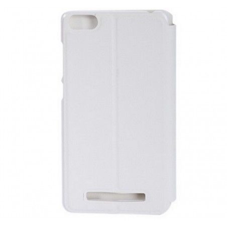 Funda Soporte Piel Blanca Con Ventana para Xiaomi Redmi 3 5" Flip Libro