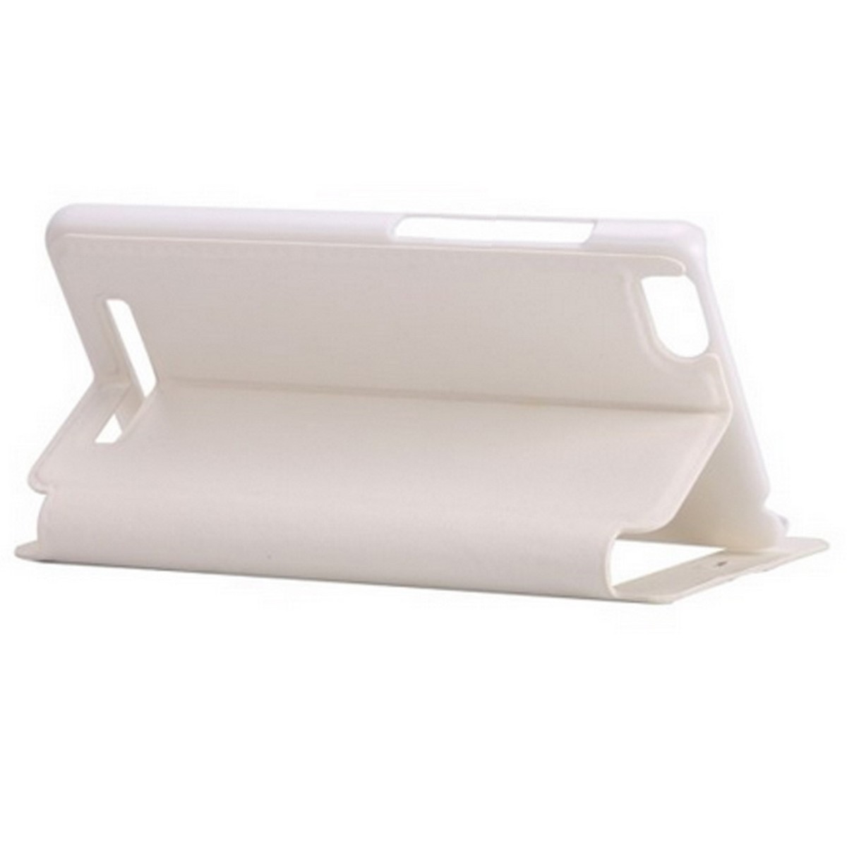 Funda Soporte Piel Blanca Con Ventana para Xiaomi Redmi 3 5" Flip Libro