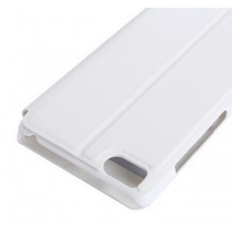 Funda Soporte Piel Blanca Con Ventana para Xiaomi Redmi 3 5" Flip Libro