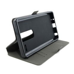 Funda Soporte Piel Negra para Lg Zero Flip Libro 2