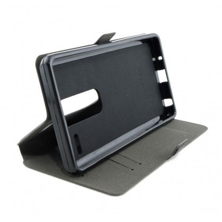 Funda Soporte Piel Negra para Lg Zero Flip Libro