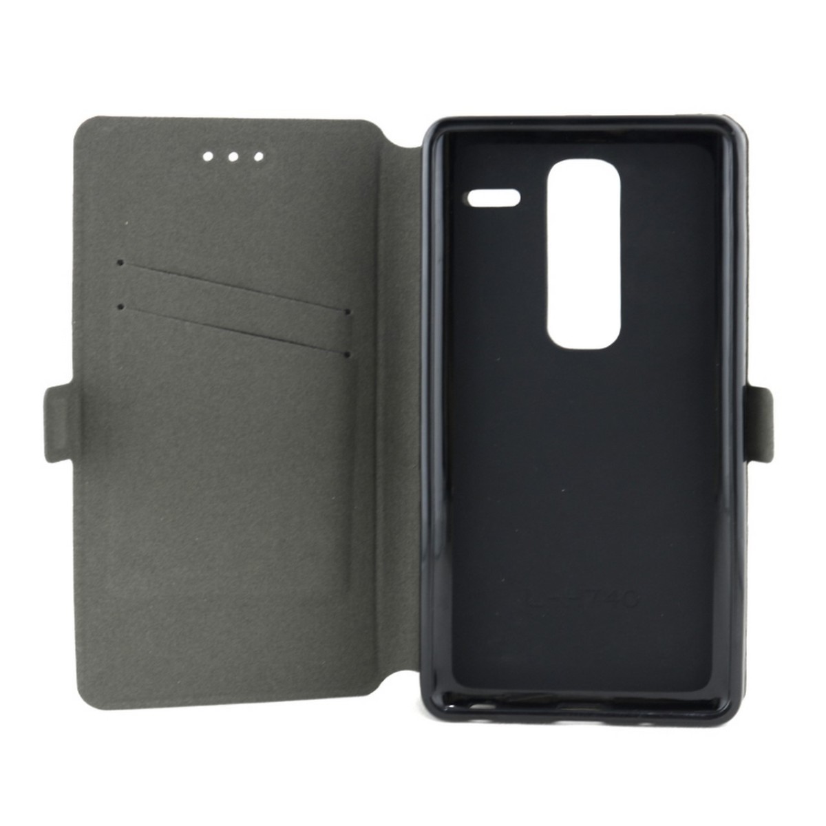 Funda Soporte Piel Negra para Lg Zero Flip Libro