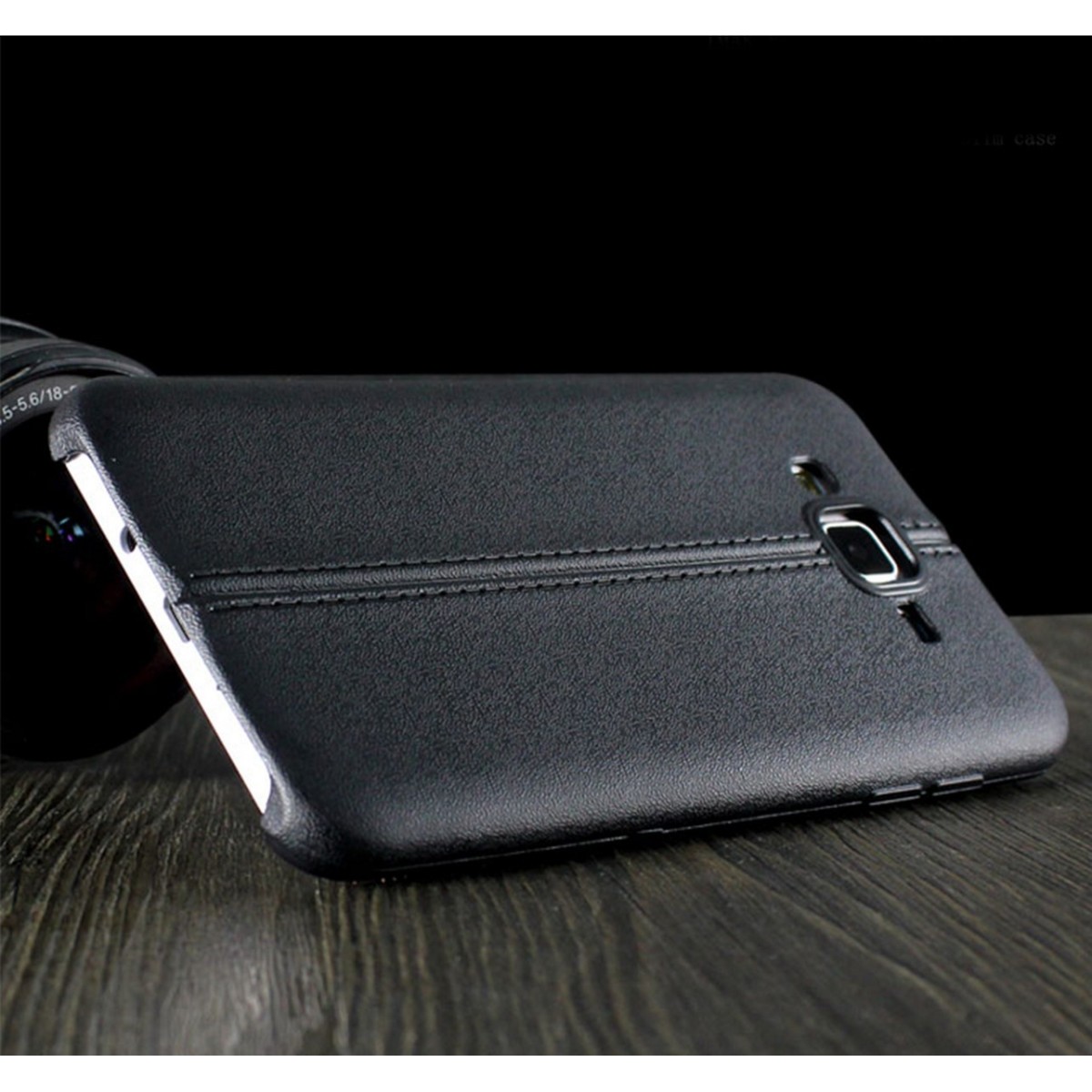 Funda Gel Tpu Tipo Skin Negra para Samsung Galaxy Grand Prime Piel