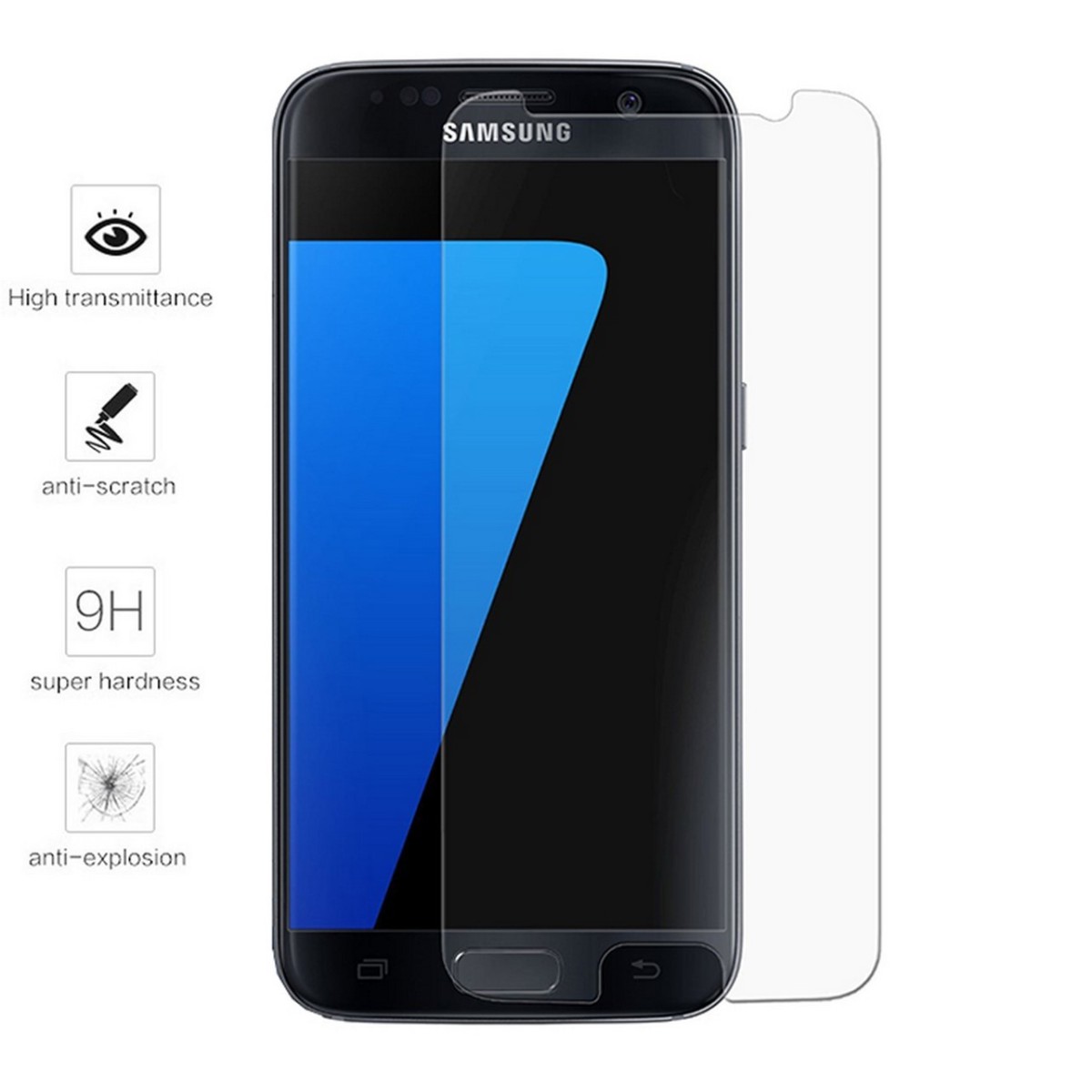 Protector Pantalla Cristal Templado para Samsung Galaxy S7 Vidrio