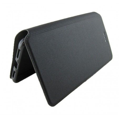 Funda Soporte Piel Negra para Huawei Honor 5X Flip Libro