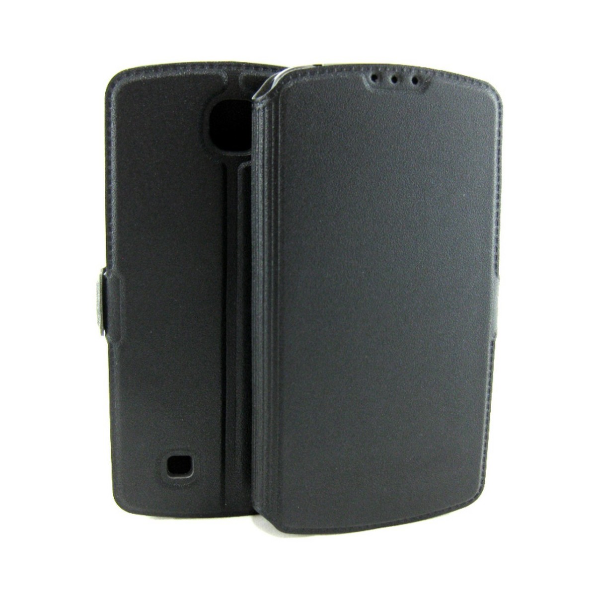 Funda Soporte Piel Negra para Lg K4 Flip Libro