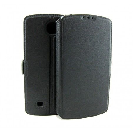 Funda Soporte Piel Negra para Lg K4 Flip Libro