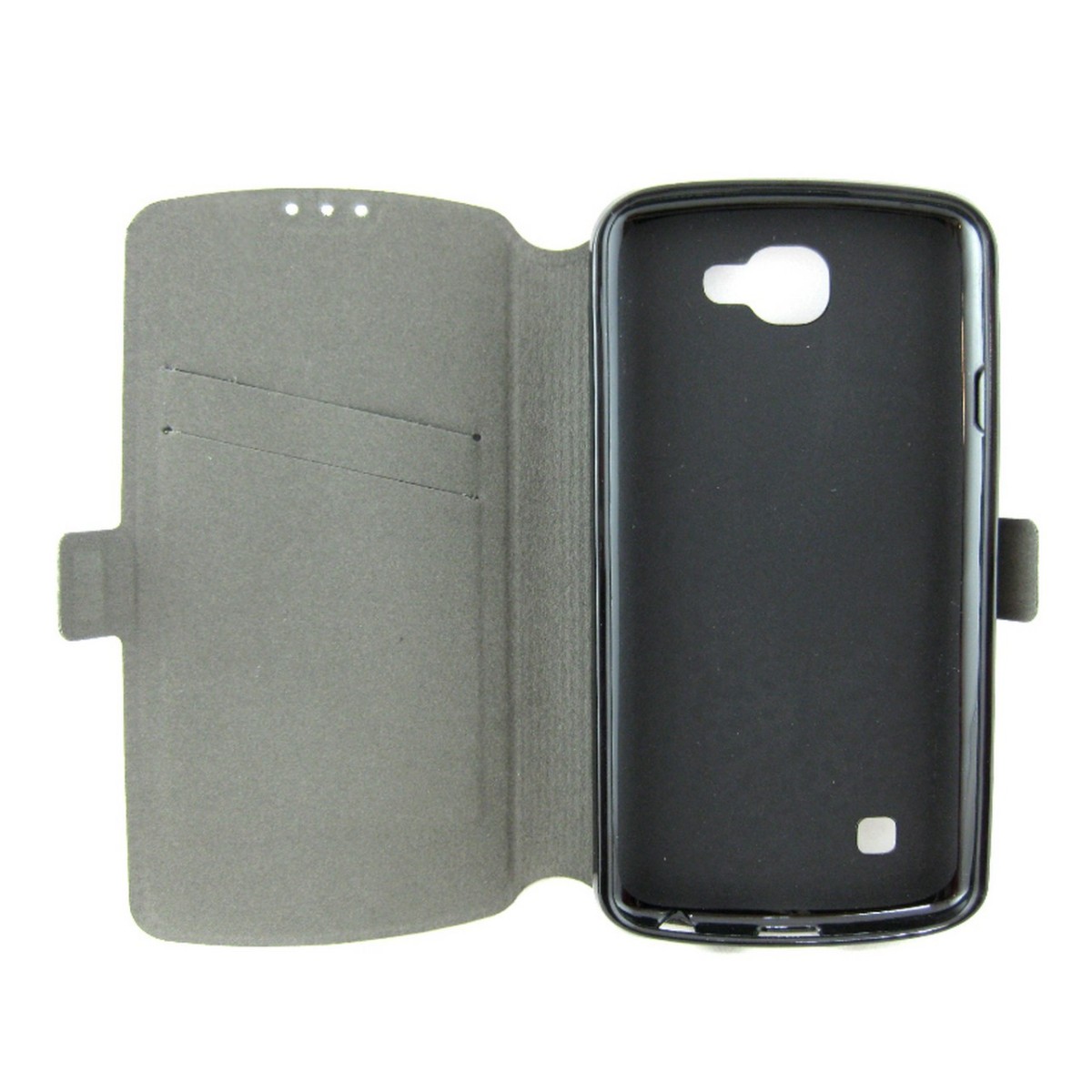 Funda Soporte Piel Negra para Lg K4 Flip Libro