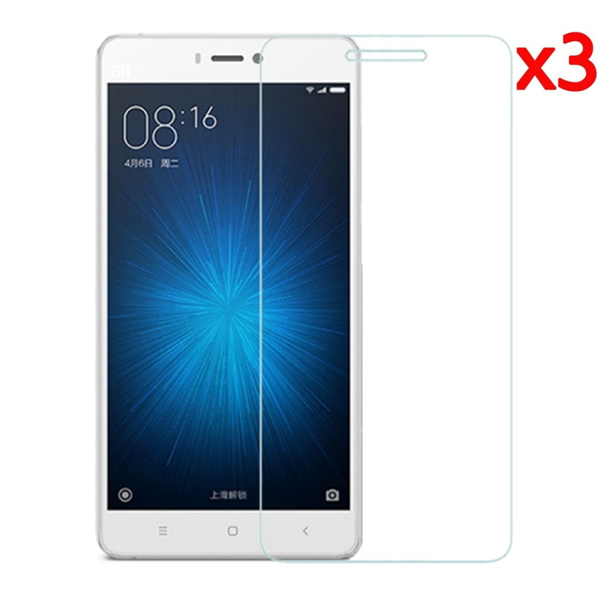 3x Protector Pantalla Ultra-Transparente para Xiaomi Mi 4S