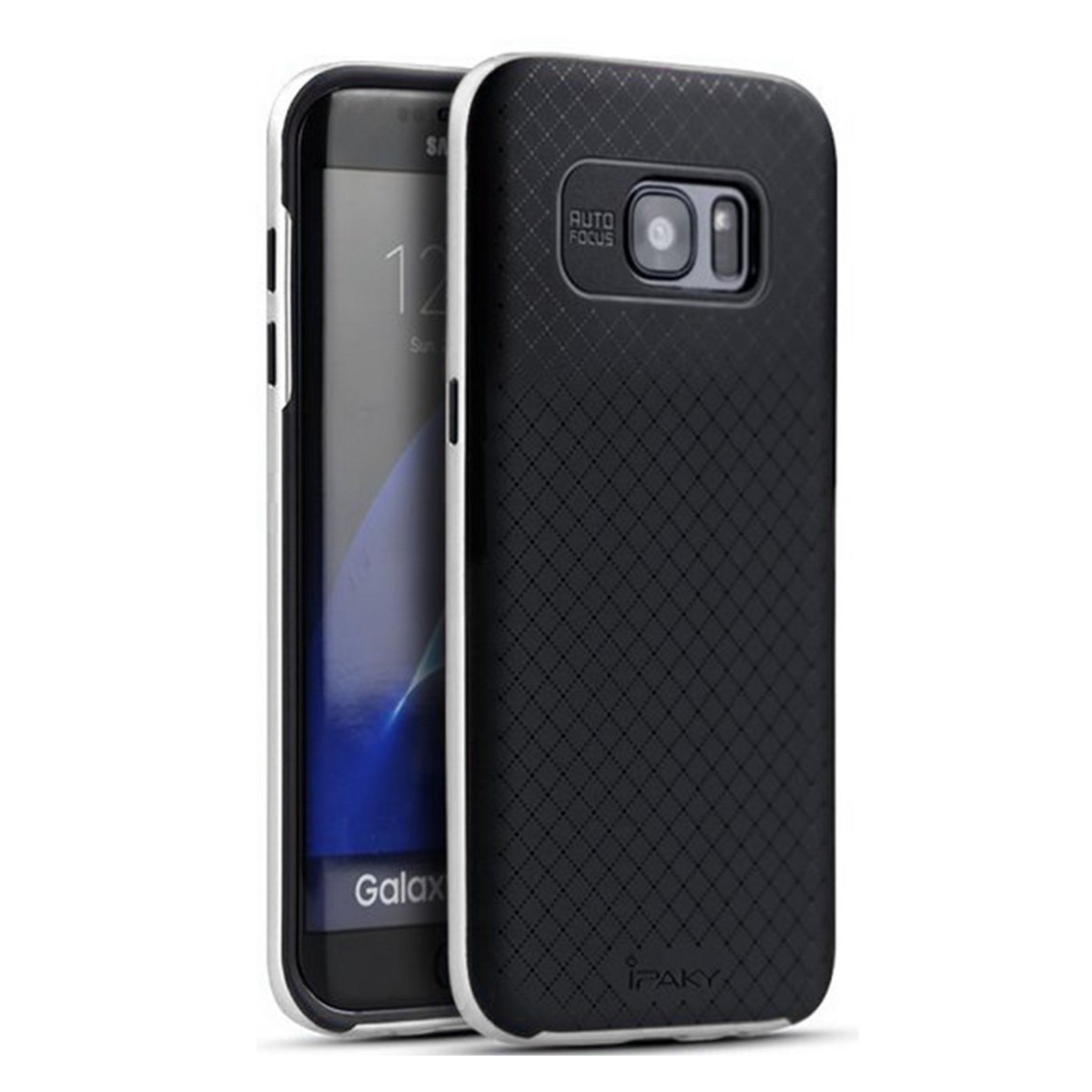 Funda Tipo Neo Hybrid (Pc+Tpu) Negra / Plata para Samsung Galaxy S7 Edge