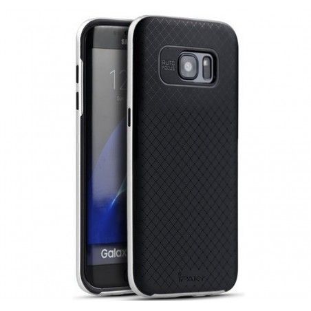 Funda Tipo Neo Hybrid (Pc+Tpu) Negra / Plata para Samsung Galaxy S7 Edge