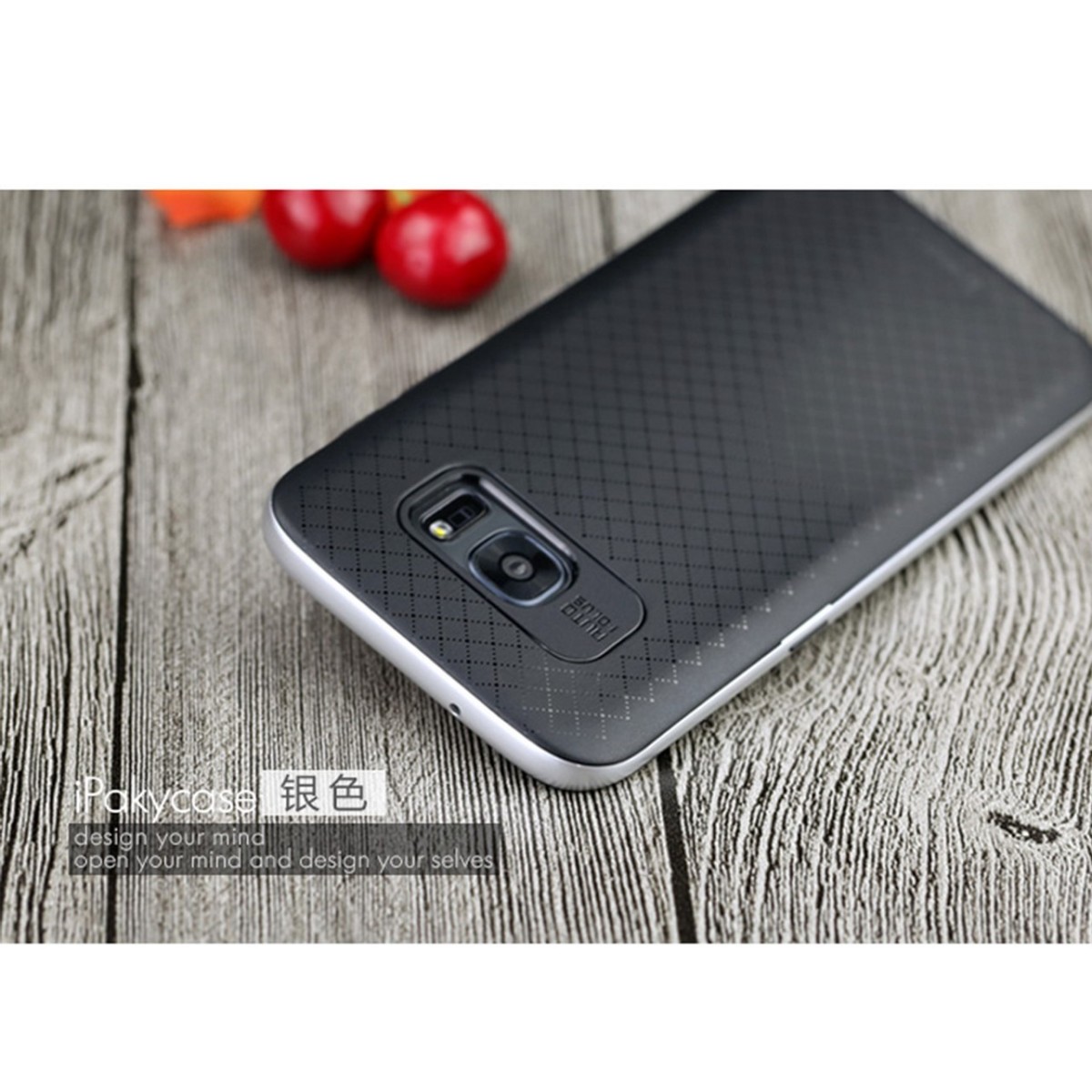 Funda Tipo Neo Hybrid (Pc+Tpu) Negra / Plata para Samsung Galaxy S7 Edge