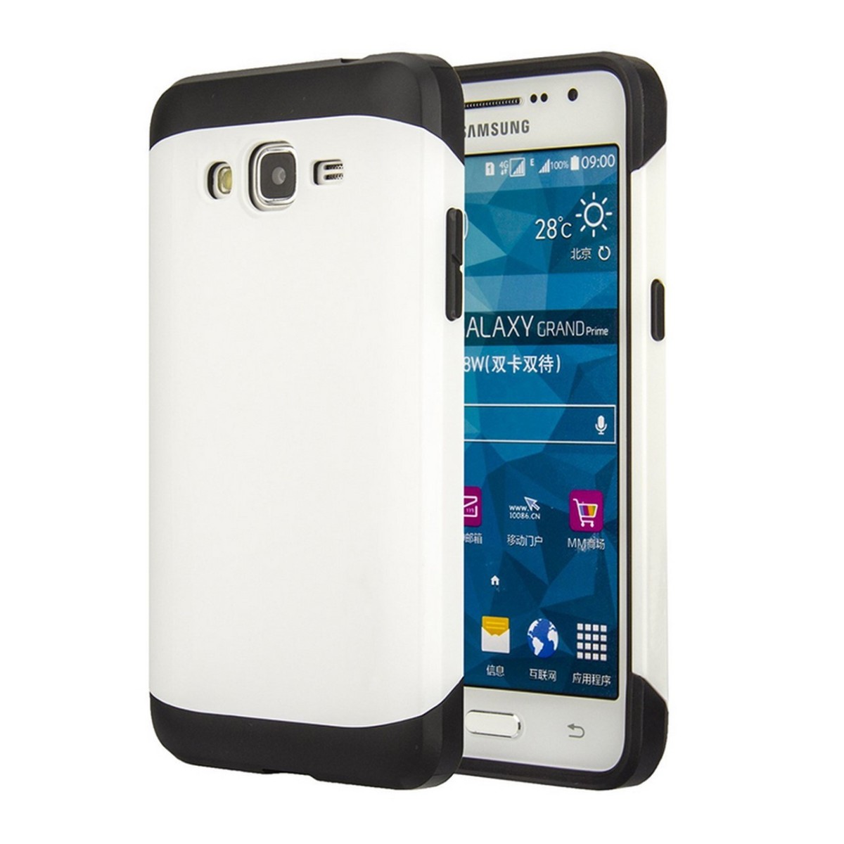 Funda Tipo Neo Hybrid (Pc+Tpu) Negra / Blanca  para Samsung Galaxy Grand Prime G530