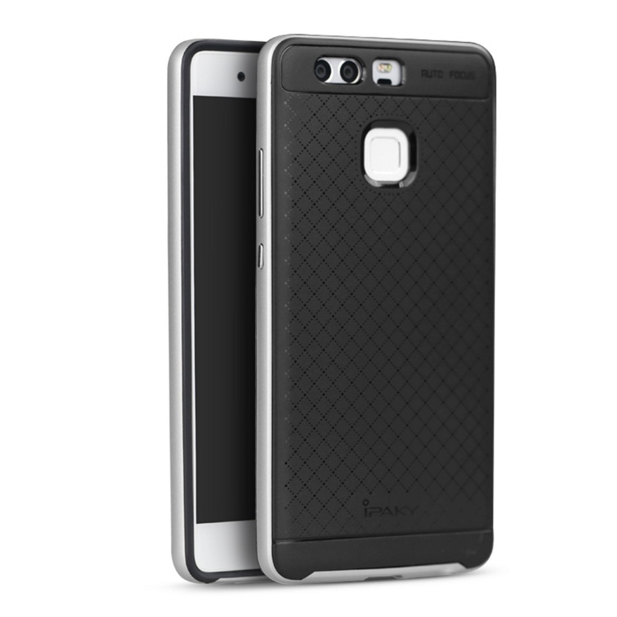 Funda Tipo Neo Hybrid (Pc+Tpu) Negra / Plata para Huawei P9