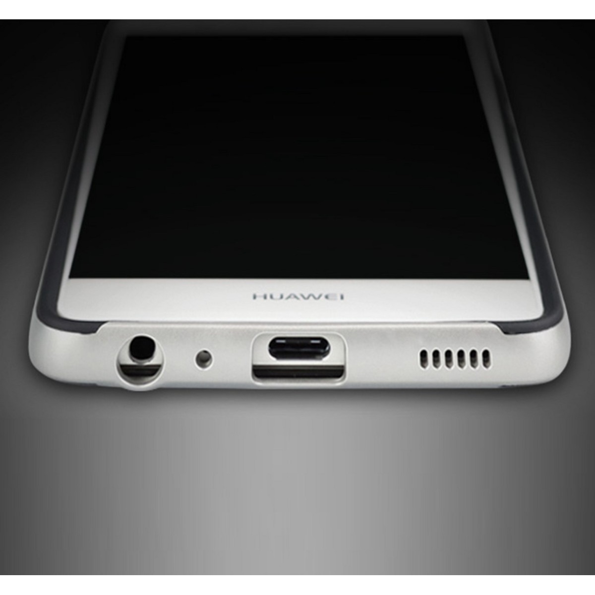 Funda Tipo Neo Hybrid (Pc+Tpu) Negra / Plata para Huawei P9