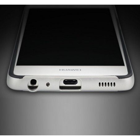 Funda Tipo Neo Hybrid (Pc+Tpu) Negra / Plata para Huawei P9