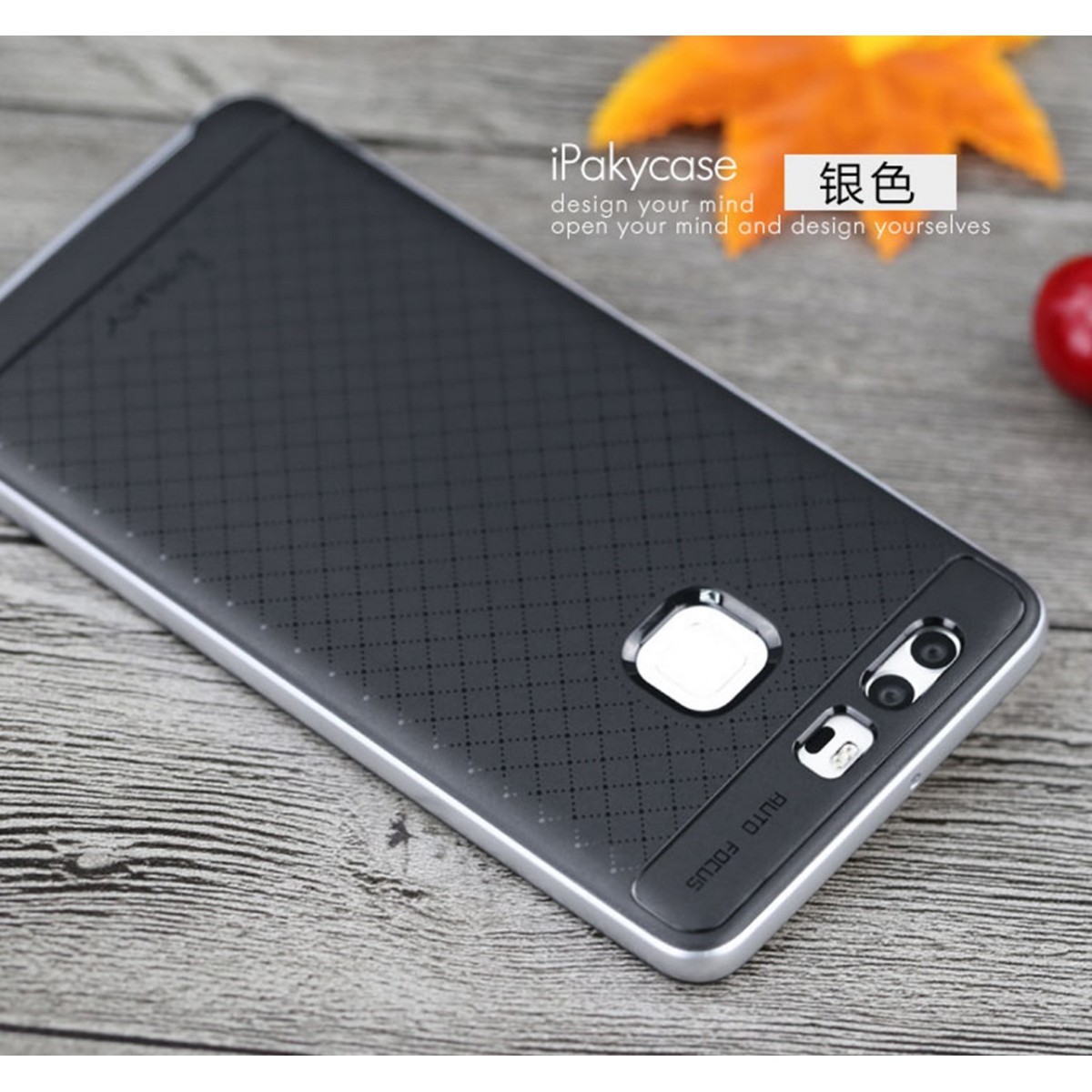 Funda Tipo Neo Hybrid (Pc+Tpu) Negra / Plata para Huawei P9