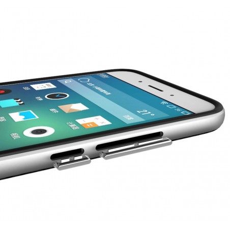 Funda Tipo Neo Hybrid (Pc+Tpu) Negra / Plata para Meizu Pro 6