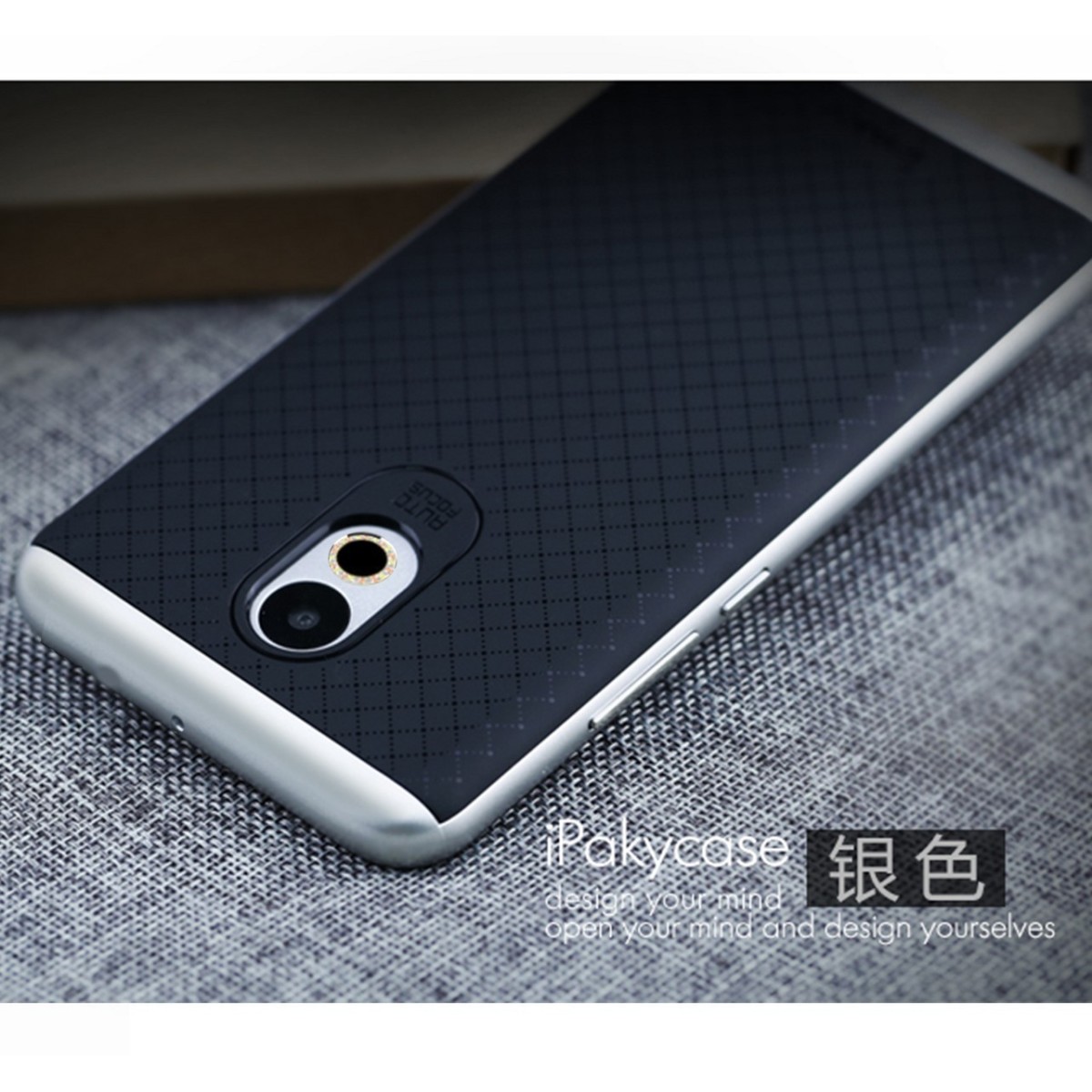 Funda Tipo Neo Hybrid (Pc+Tpu) Negra / Plata para Meizu Pro 6