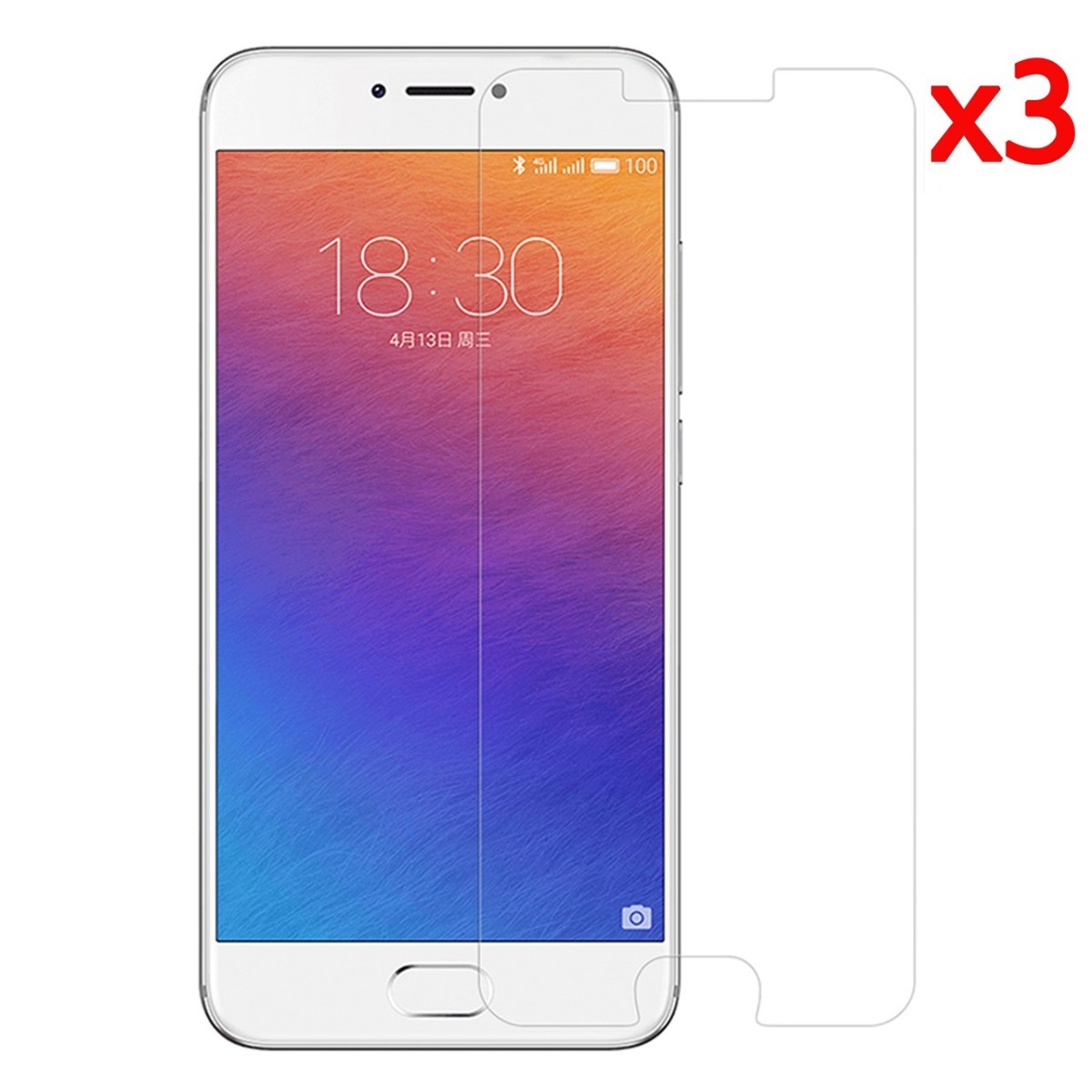 3x Protector Pantalla Ultra-Transparente para Meizu Pro 6