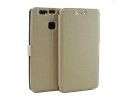 Funda Soporte Piel Dorada para Huawei P9  Flip Libro