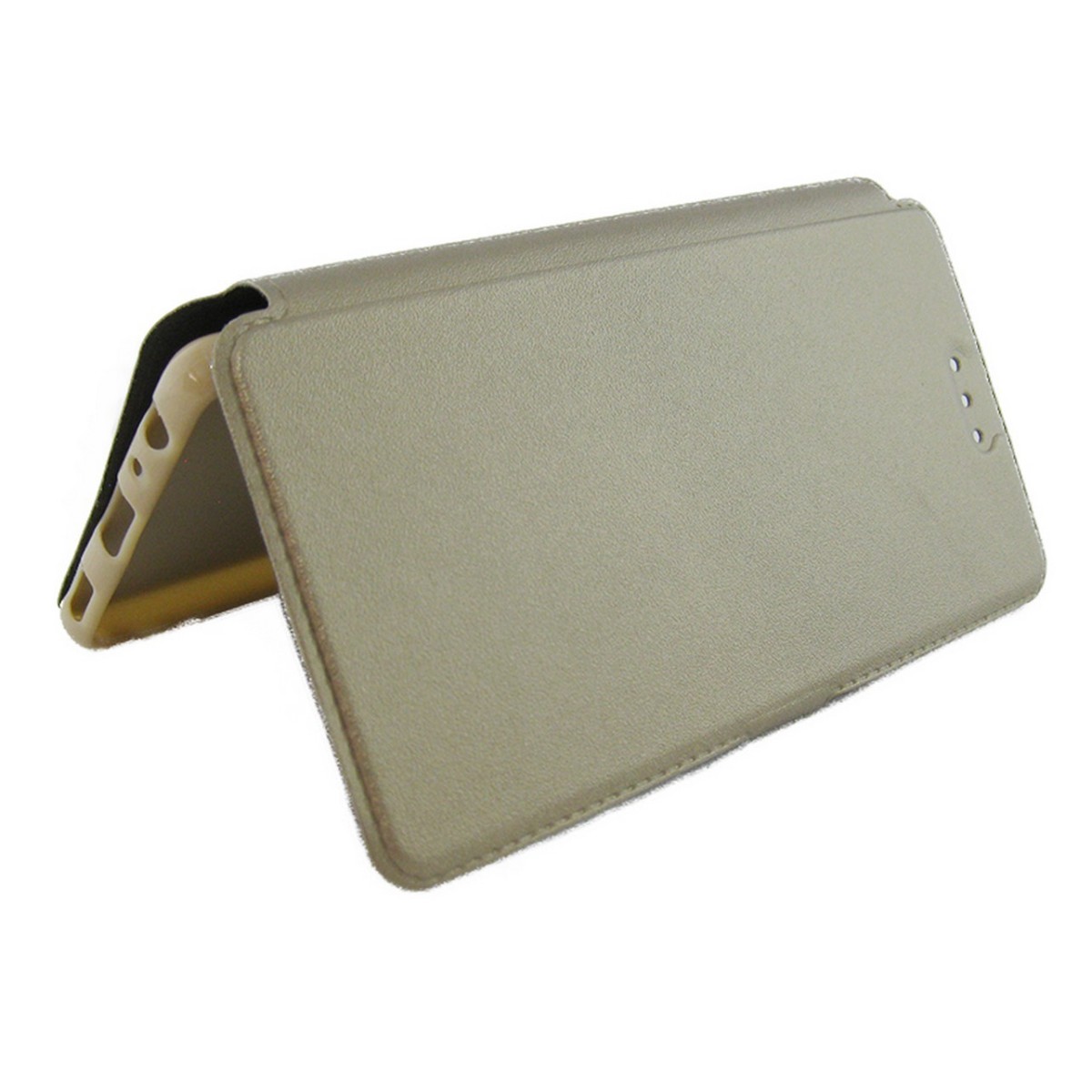 Funda Soporte Piel Dorada para Huawei P9  Flip Libro