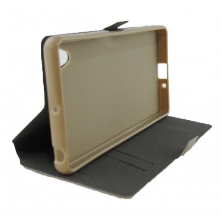 Funda Soporte Piel Dorada para Sony Xperia X  Flip Libro