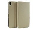Funda Soporte Piel Dorada para Sony Xperia Xa  Flip Libro