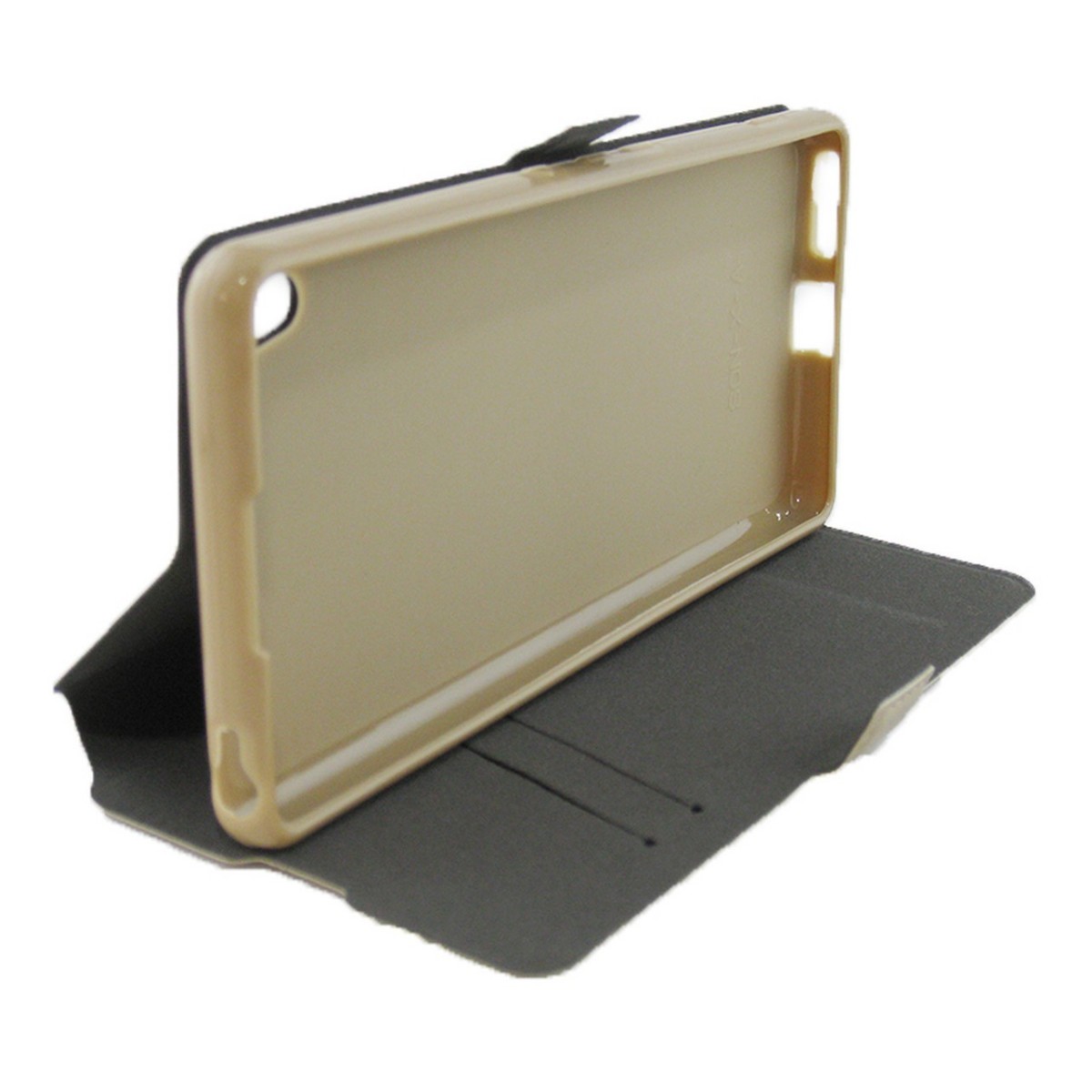 Funda Soporte Piel Dorada para Sony Xperia Xa  Flip Libro