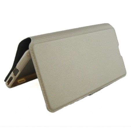 Funda Soporte Piel Dorada para Sony Xperia Xa  Flip Libro