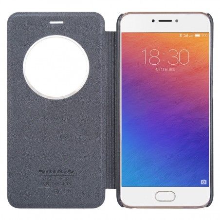 Funda Flip Nillkin Modelo Sparkle para Meizu Pro 6  Color Negra