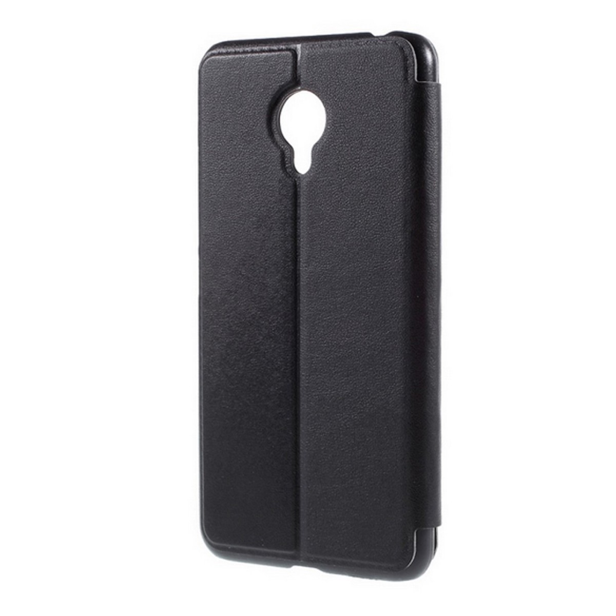 Funda Soporte Piel Negra Con Ventana para Meizu M3 Mini / M3S 5" Flip Libro