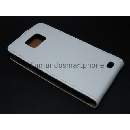 Funda Piel Premium Ultra-Slim Samsung Galaxy S2 I9100 Blanca