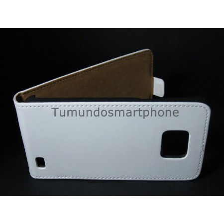 Funda Piel Premium Ultra-Slim Samsung Galaxy S2 I9100 Blanca