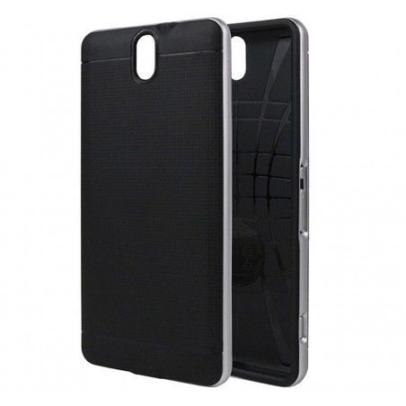 Funda Tipo Neo Hybrid (Pc+Tpu) Negra / Plata para Sony Xperia C5 Ultra