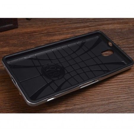 Funda Tipo Neo Hybrid (Pc+Tpu) Negra / Plata para Sony Xperia C5 Ultra