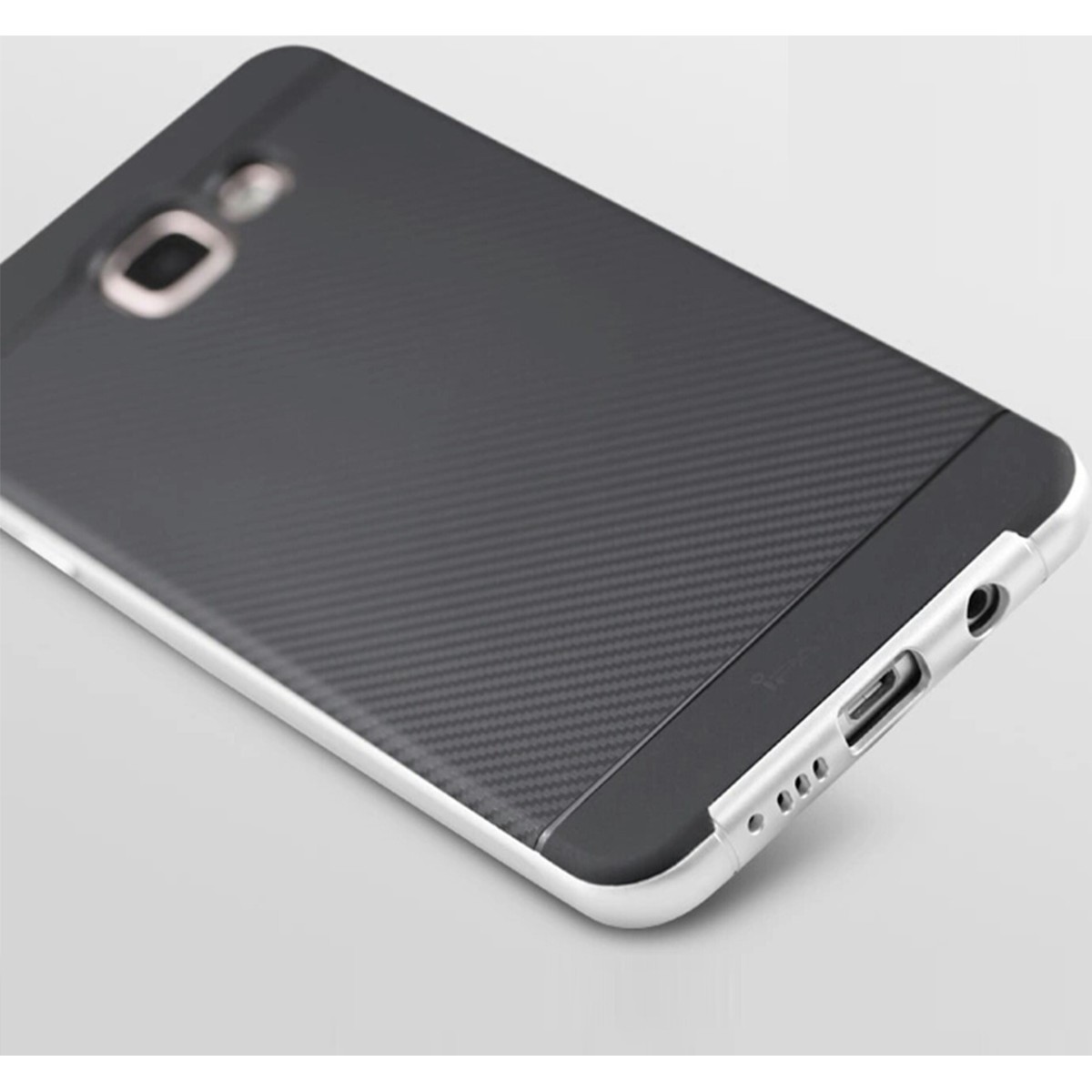 Funda Tipo Neo Hybrid (Pc+Tpu) Negra / Plata para Samsung Galaxy A3 (2016)