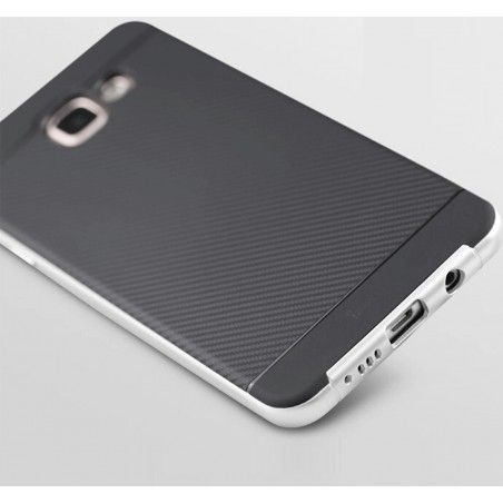 Funda Tipo Neo Hybrid (Pc+Tpu) Negra / Plata para Samsung Galaxy A3 (2016)