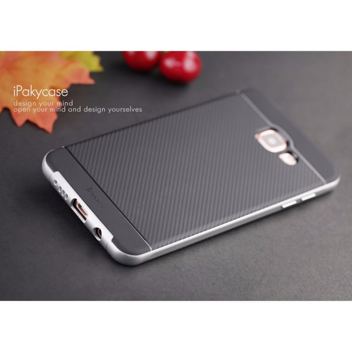 Funda Tipo Neo Hybrid (Pc+Tpu) Negra / Plata para Samsung Galaxy A3 (2016)