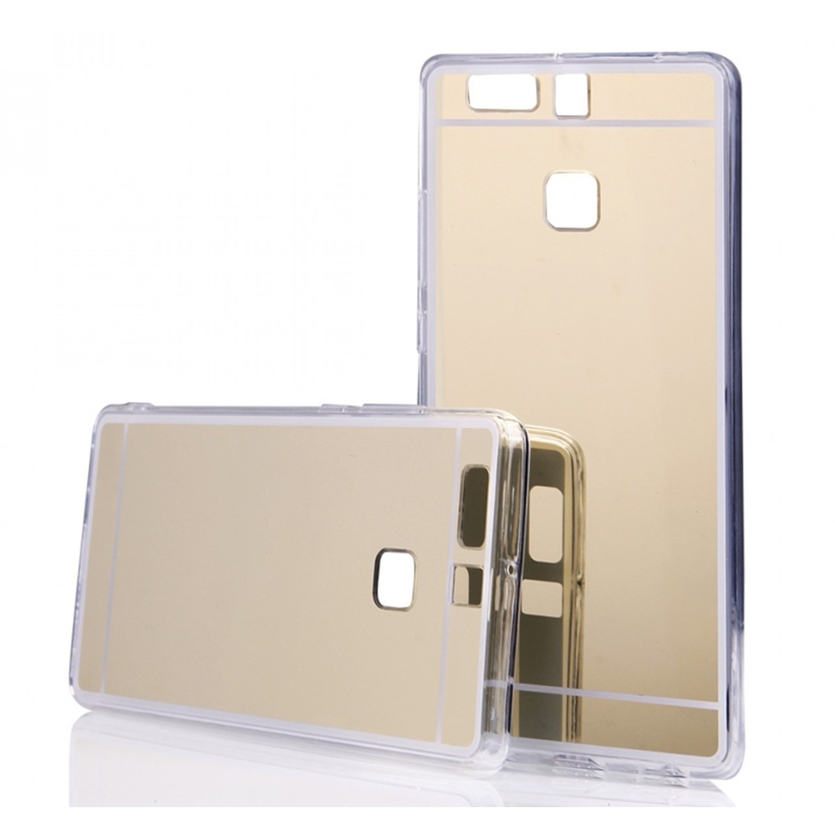 Funda Gel Tpu Efecto Espejo Dorada para Huawei P9