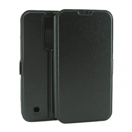 Funda Soporte Piel Negra para Lg K8  Flip Libro