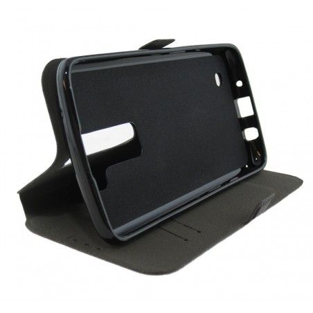 Funda Soporte Piel Negra para Lg K8  Flip Libro