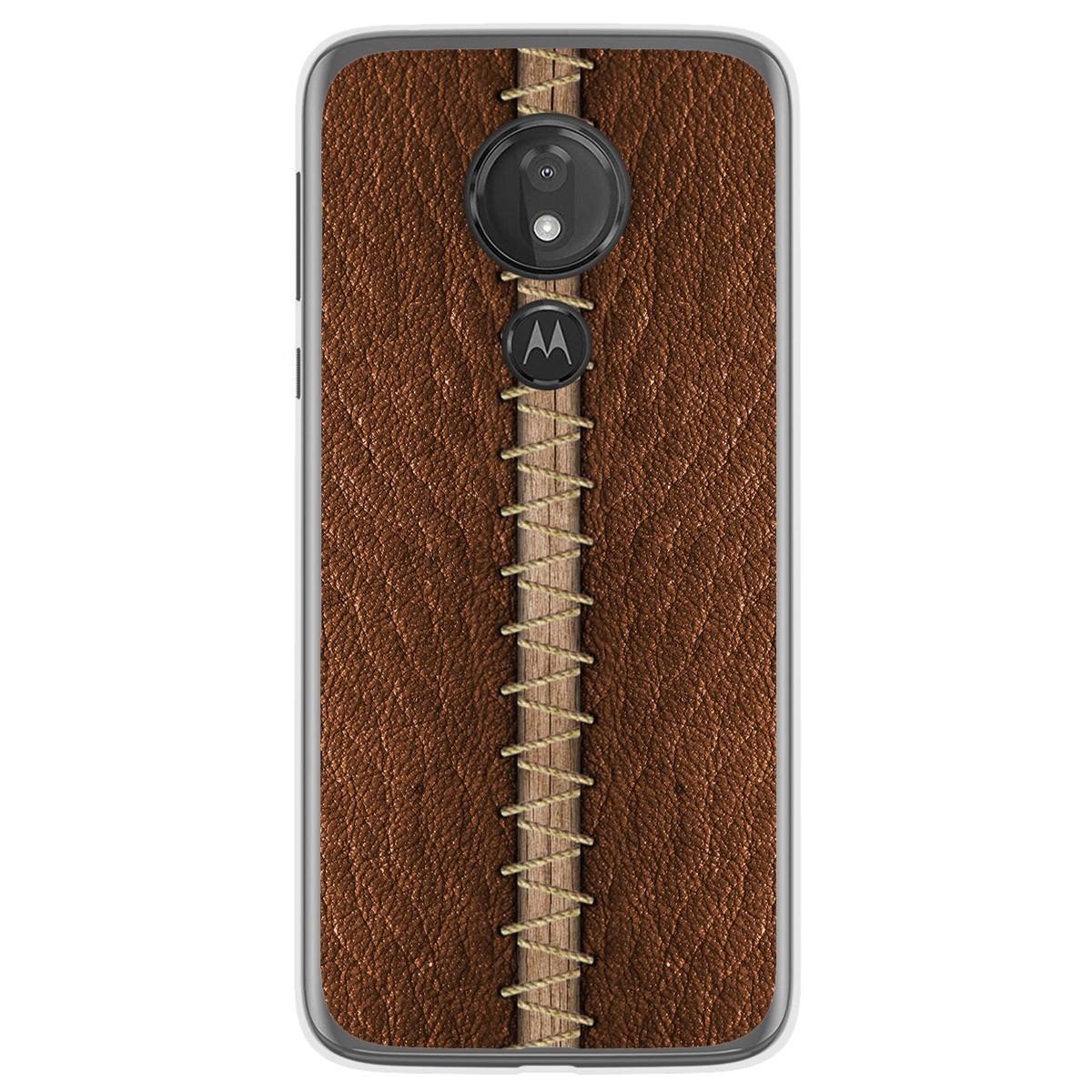 Funda Gel Tpu para Motorola Moto G7 Power diseño Cuero 01 Dibujos