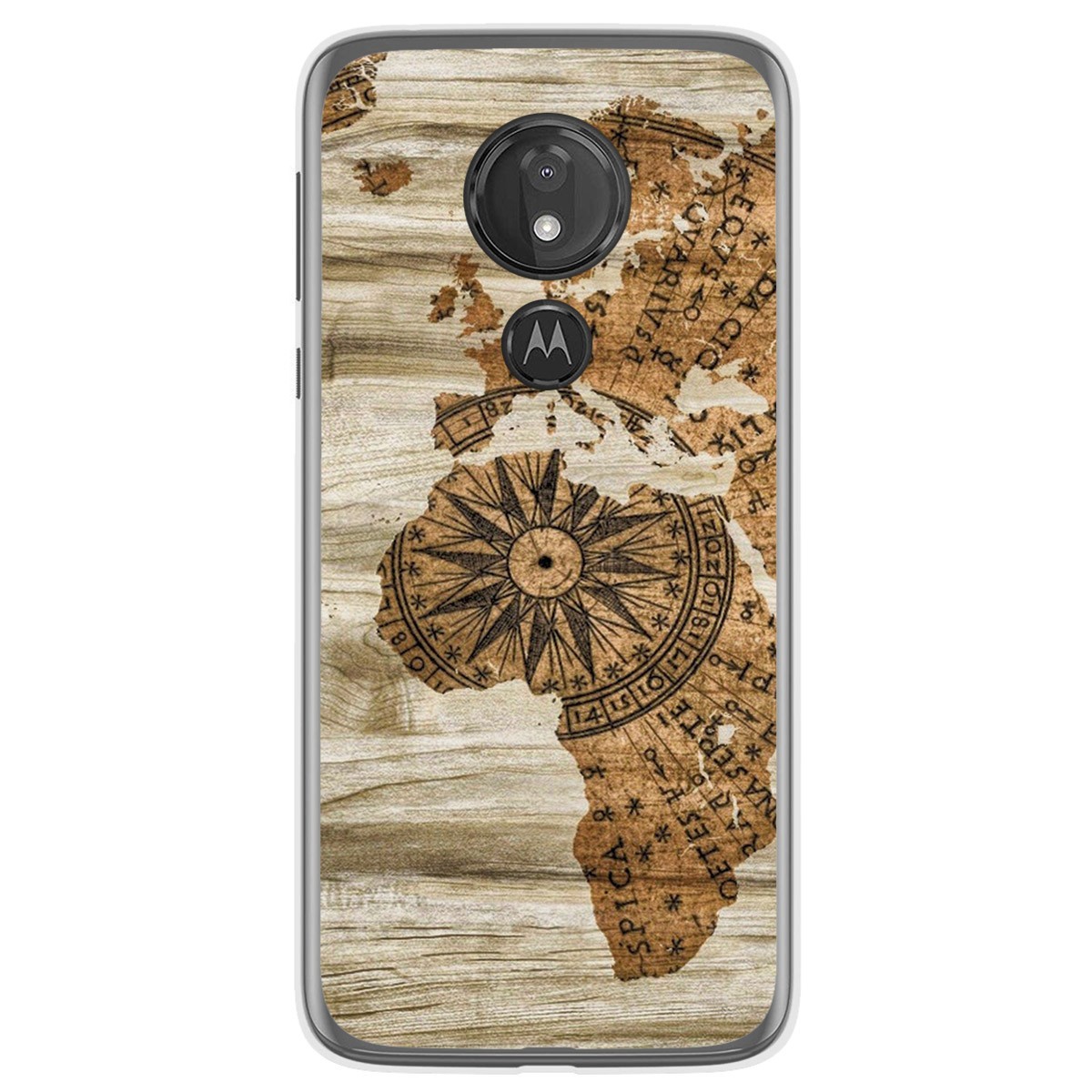 Funda Gel Tpu para Motorola Moto G7 Power diseño Madera 07 Dibujos