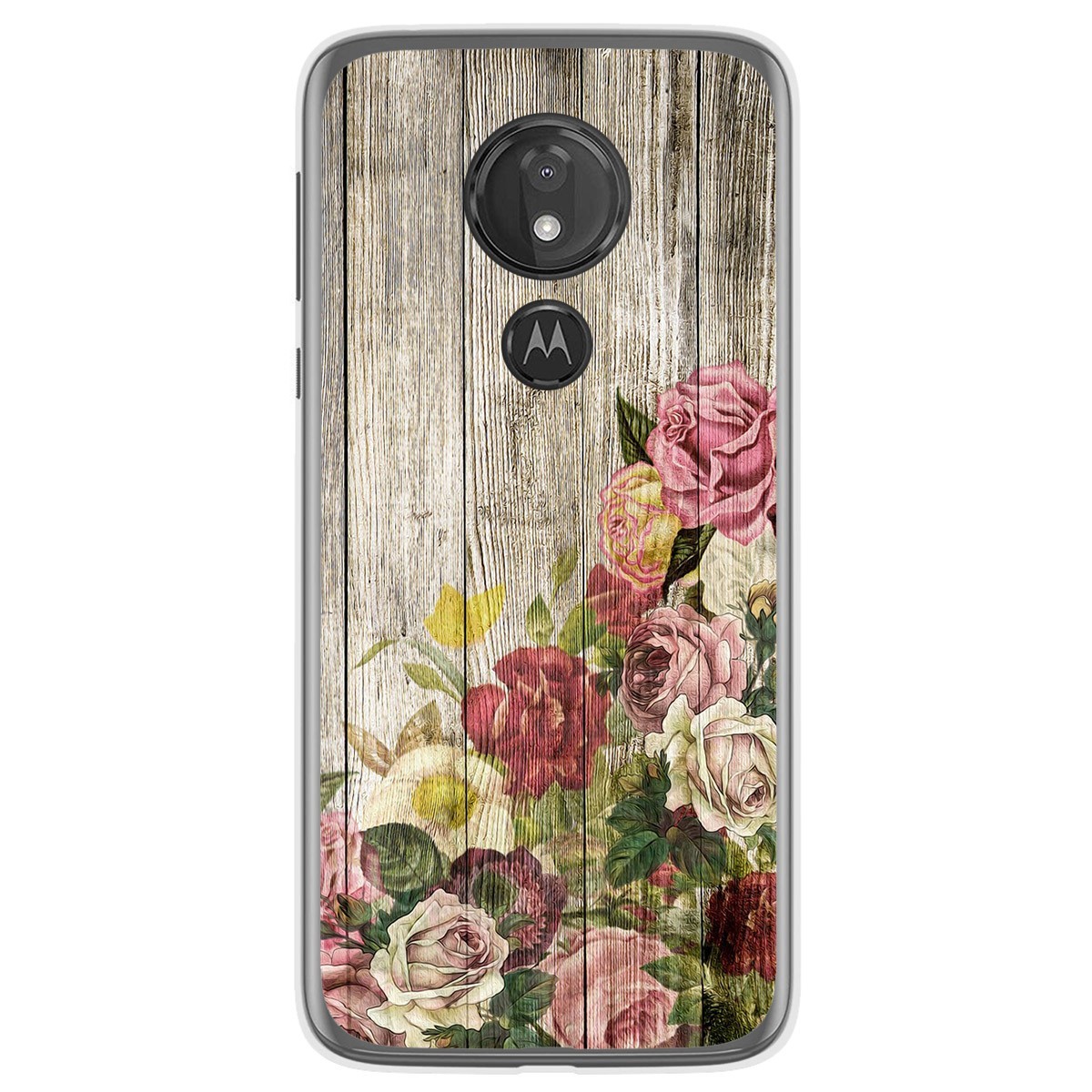 Funda Gel Tpu para Motorola Moto G7 Power diseño Madera 08 Dibujos