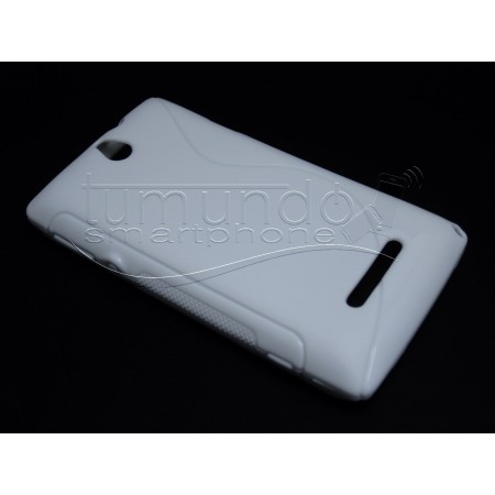 Funda Gel Tpu Sony Xperia E  S Line Color Blanca