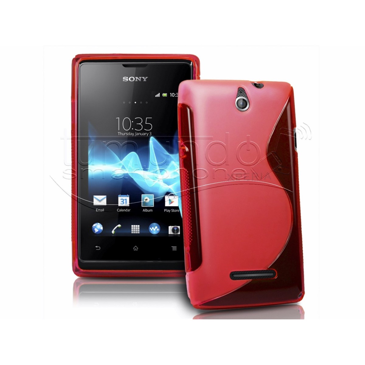 Funda Gel Tpu Sony Xperia E  S Line Color Roja