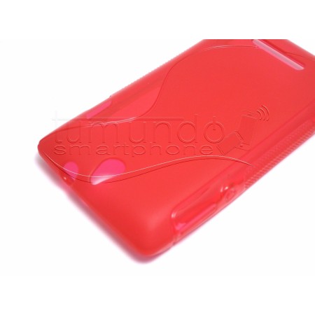 Funda Gel Tpu Sony Xperia E  S Line Color Roja