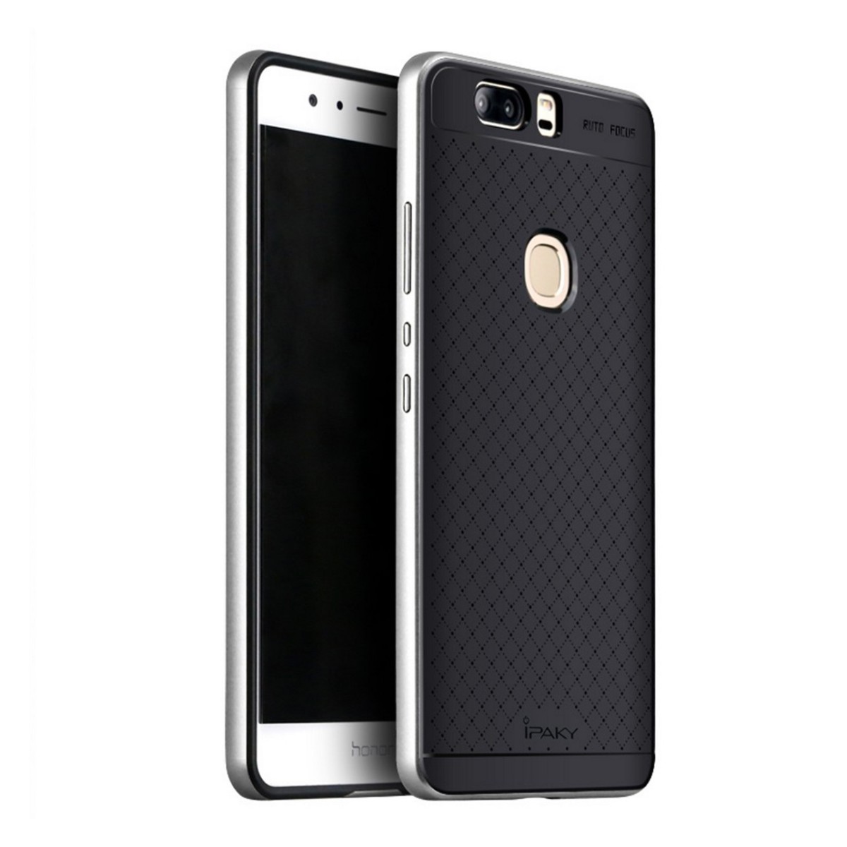Funda Tipo Neo Hybrid (Pc+Tpu) Negra / Plata para Huawei Honor V8