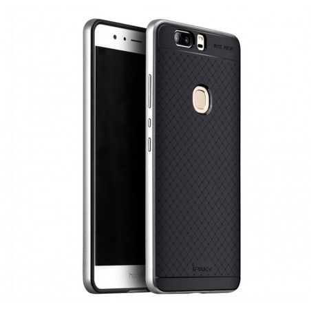 Funda Tipo Neo Hybrid (Pc+Tpu) Negra / Plata para Huawei Honor V8